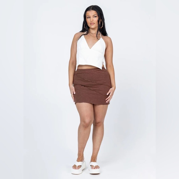 Oscar Mini Skirt Brown - Picture 2 of 10